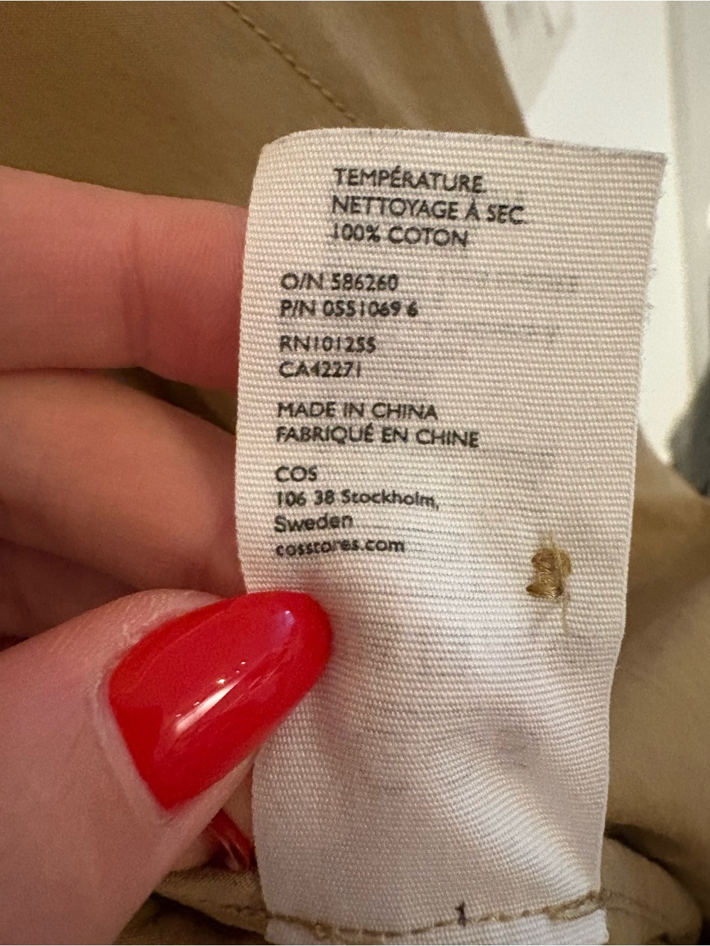 COS light weight trench coat - size 6 - Picture 5 of 5
